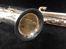 Vintage Satin & Burnished Silver Buescher True Tone Bass Saxophone, Serial #67694